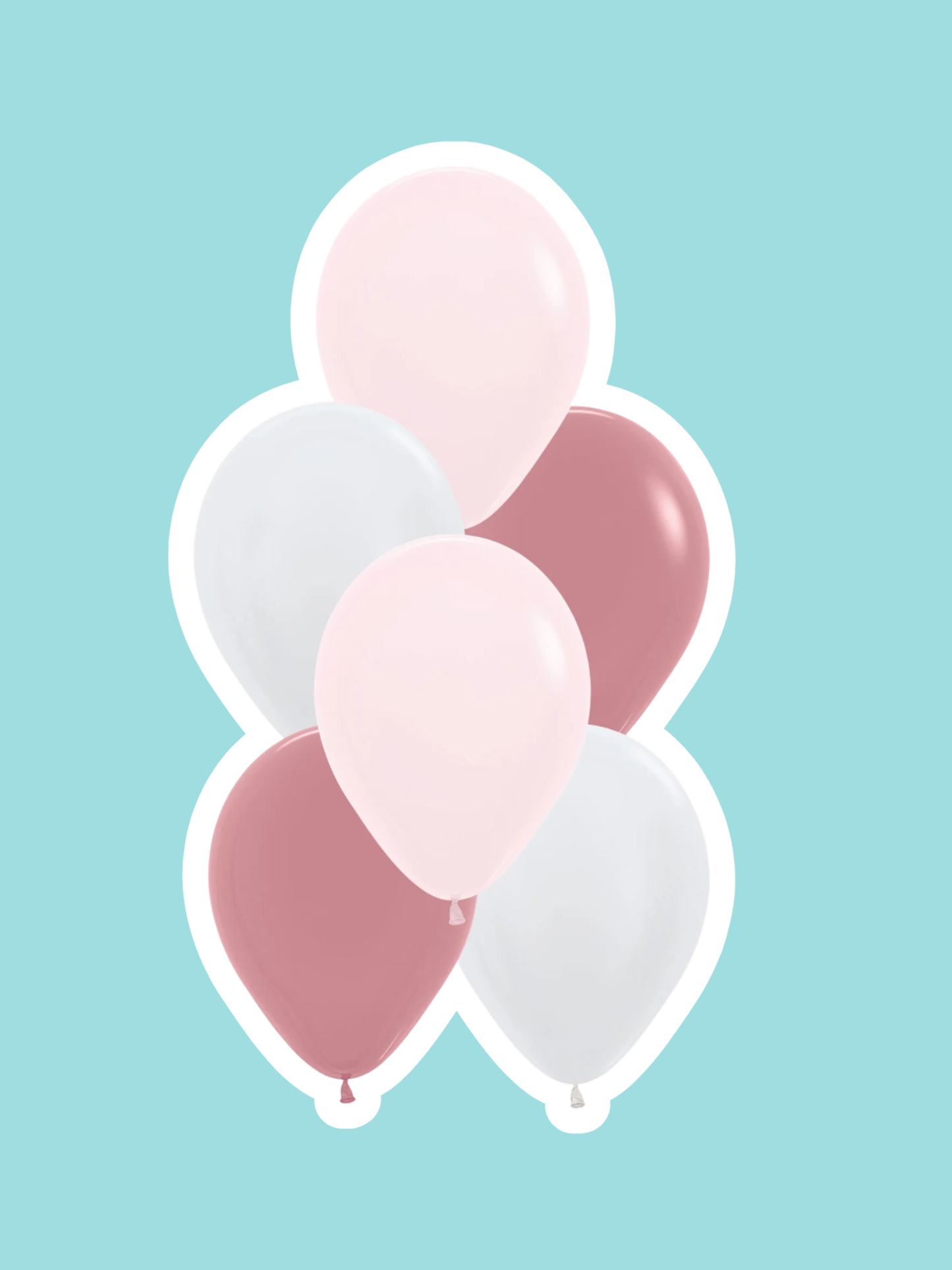 Satin white, Rosewood & Pastel Pink 12 Pack
