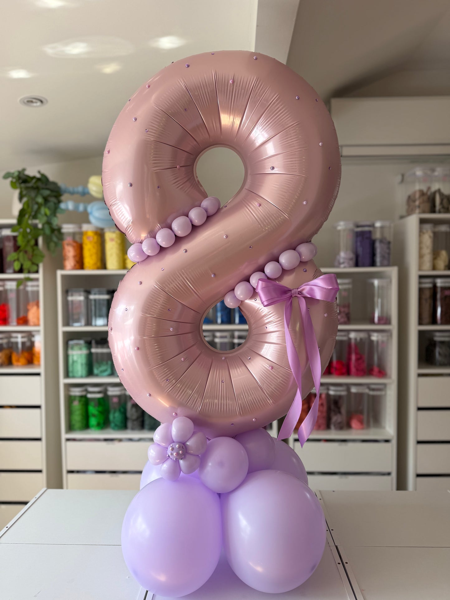 Bedazzled Number Balloon Stack