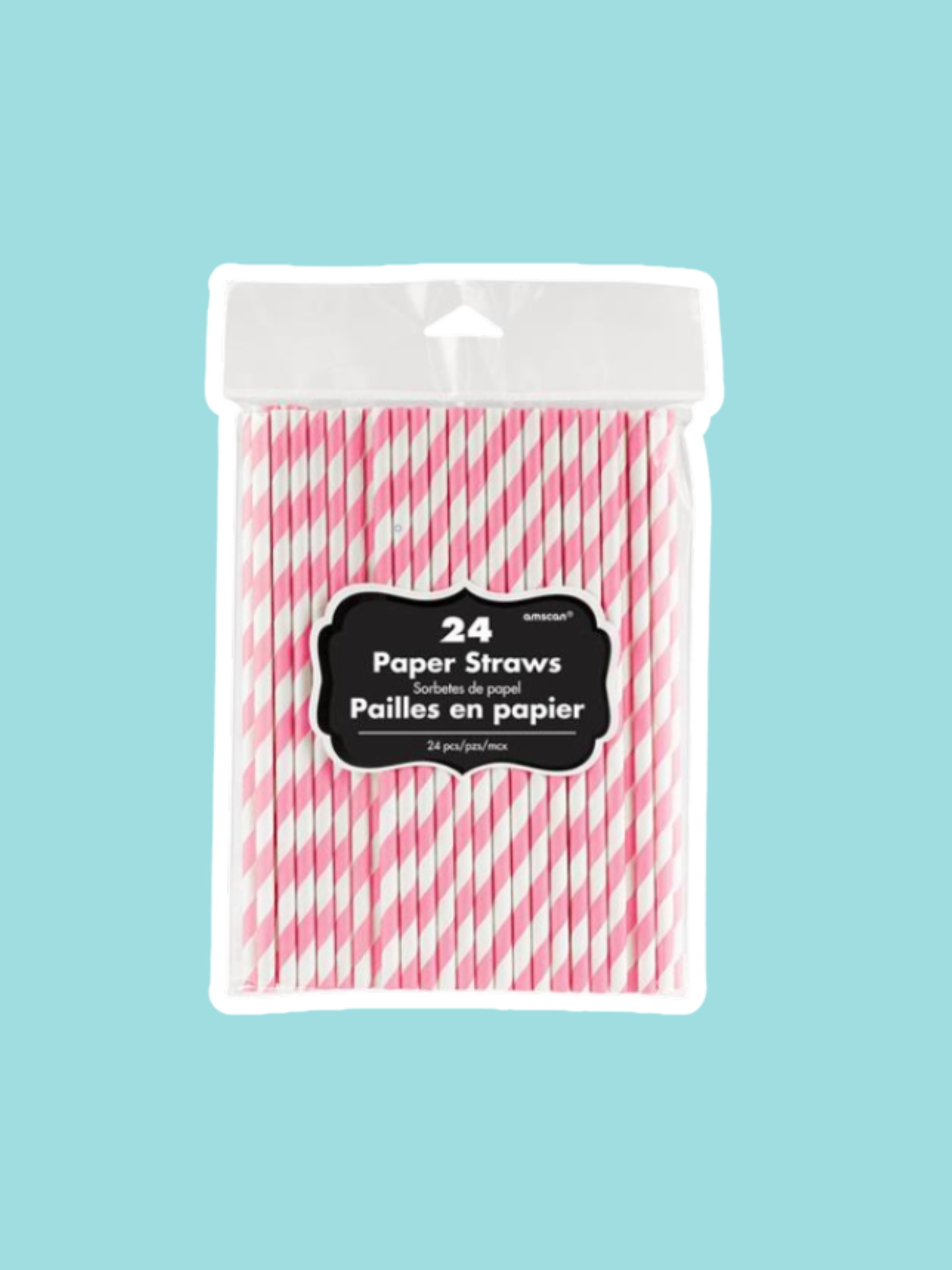Pink Stripe Paper Straws