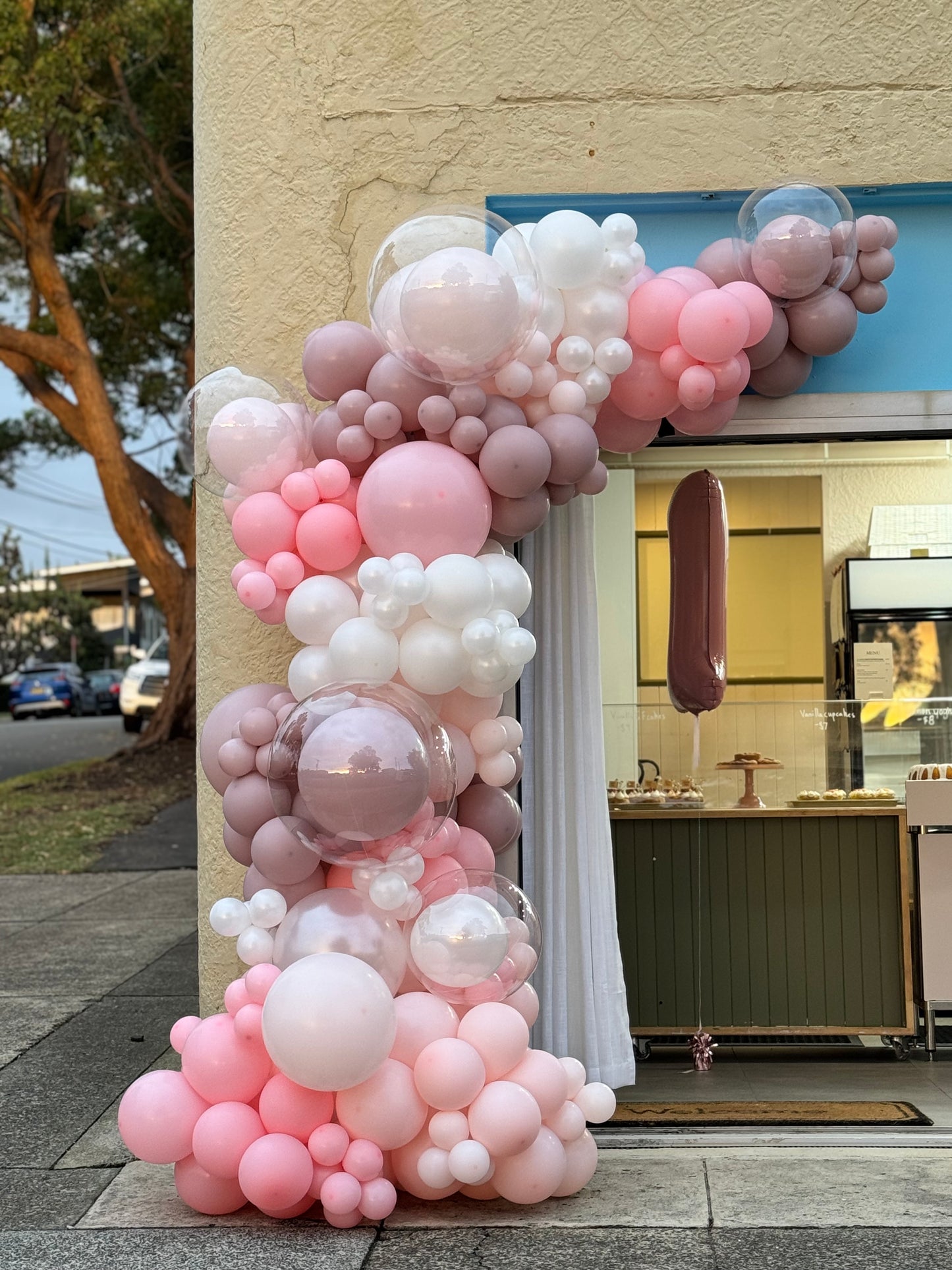 Free Standing Sydney Balloon Garland with Bubble Balloons